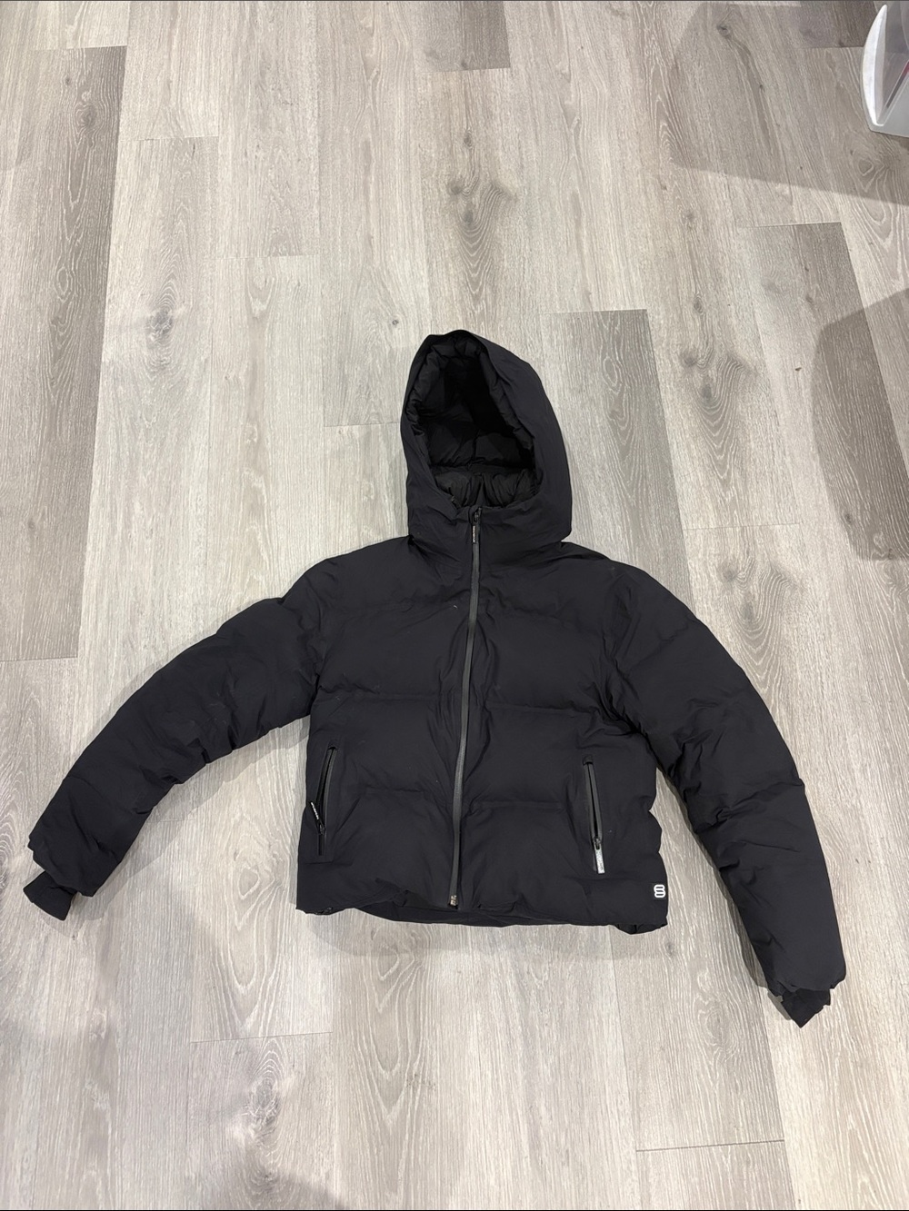 Aritzia Black Hooded Puffer Jacket - Women's
